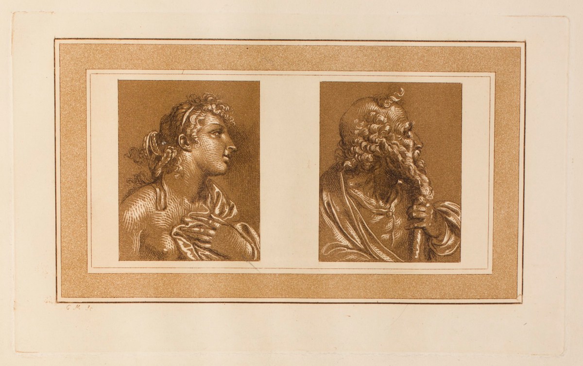Conrad Martin Metz, Head and shoulders of a woman; Bust of a bearded Apostle