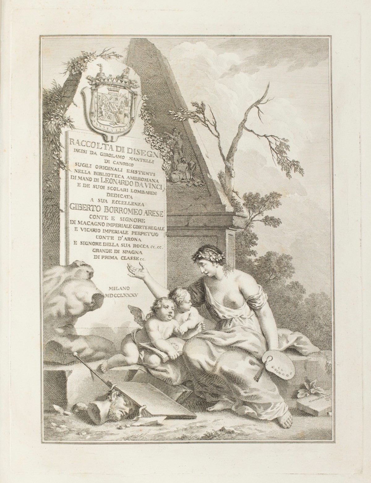 Girolamo Mantelli, Title-page to Girolamo Mantelli, Raccolta Di Disegni Incisi Da Girolamo Mantelli Di Canobio Sugli Originali Esistenti Nella Biblioteca Ambrosiana Di Mano Di Leonardo Da Vinci E De Suoi Scolari Lombardi