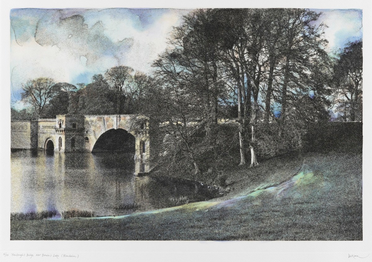 Jennifer Dickson RA, Vanbrugh's Bridge over Brown's Lake (Blenheim)