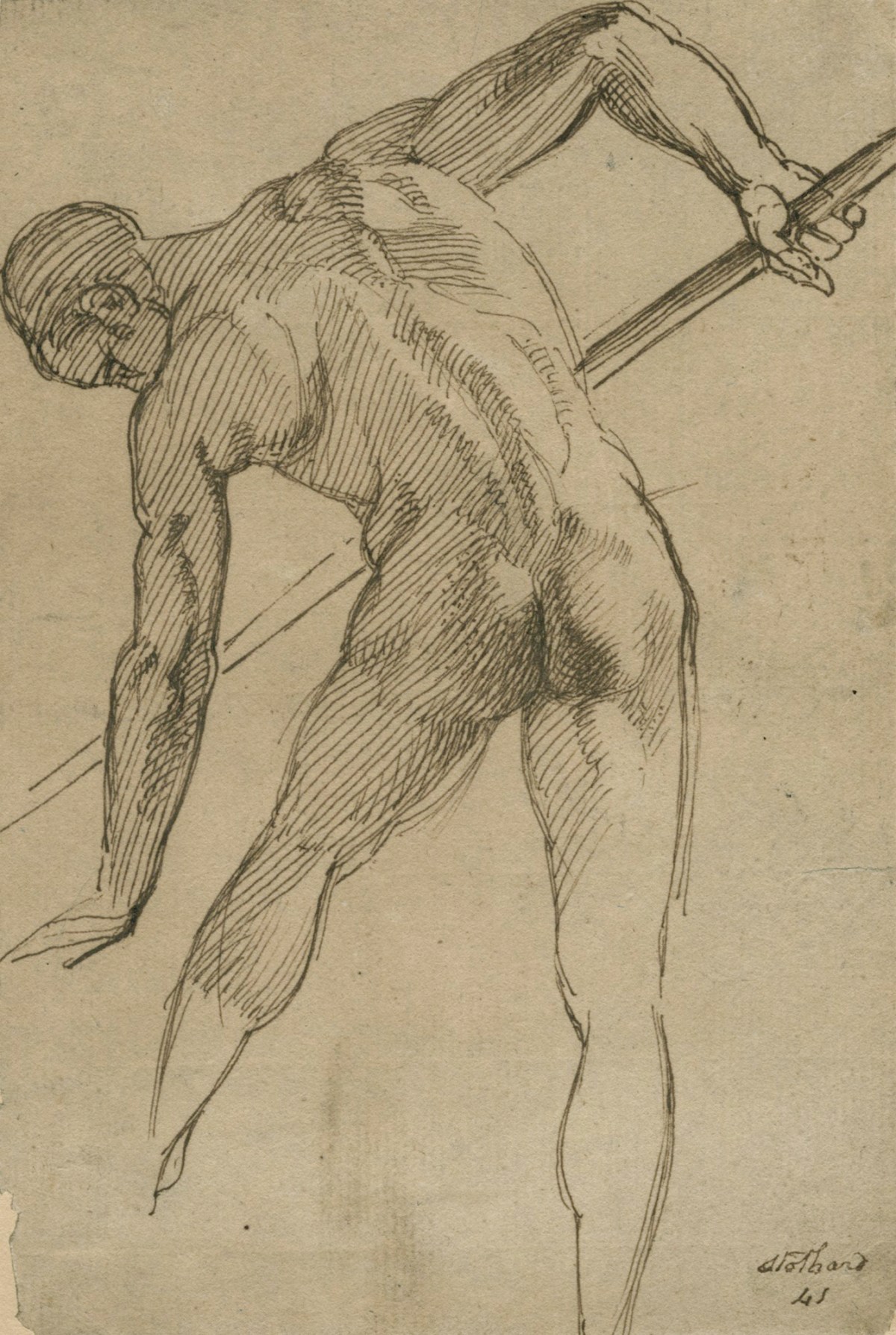 Thomas Stothard RA, Male nude viewed from the back