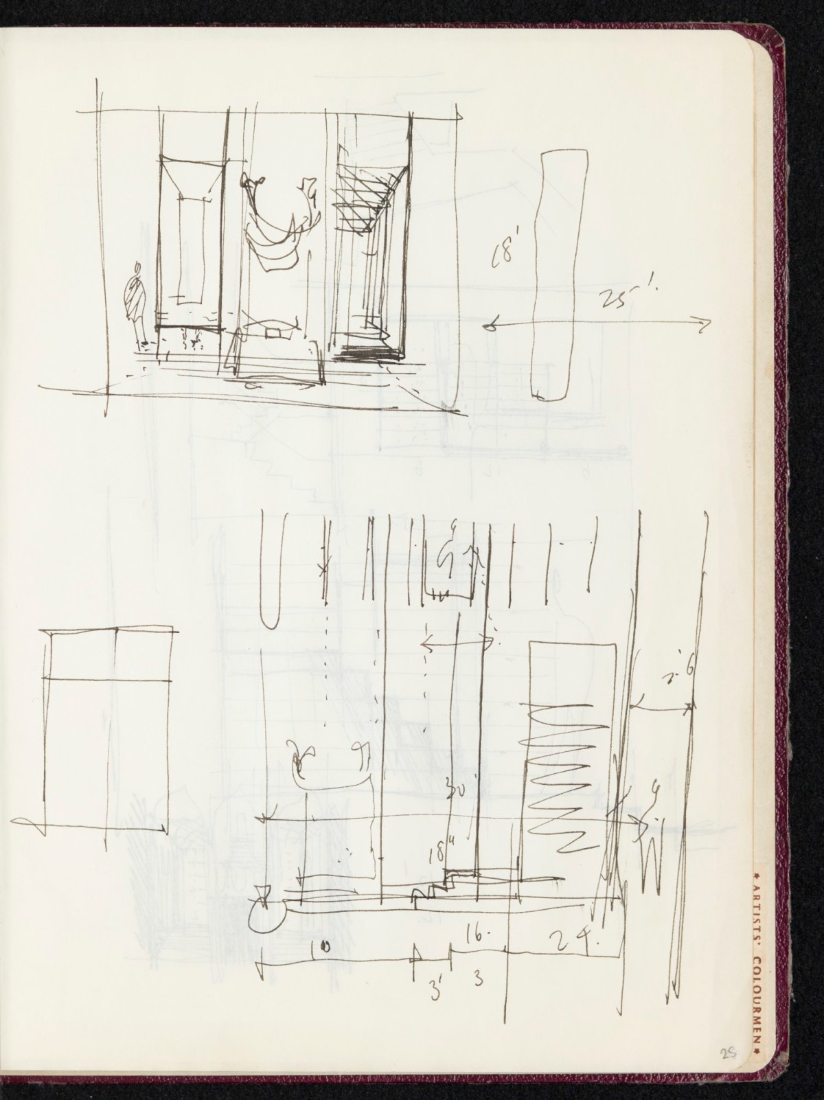 Sir Hugh Casson PRA, Sketchbook with designs and notes