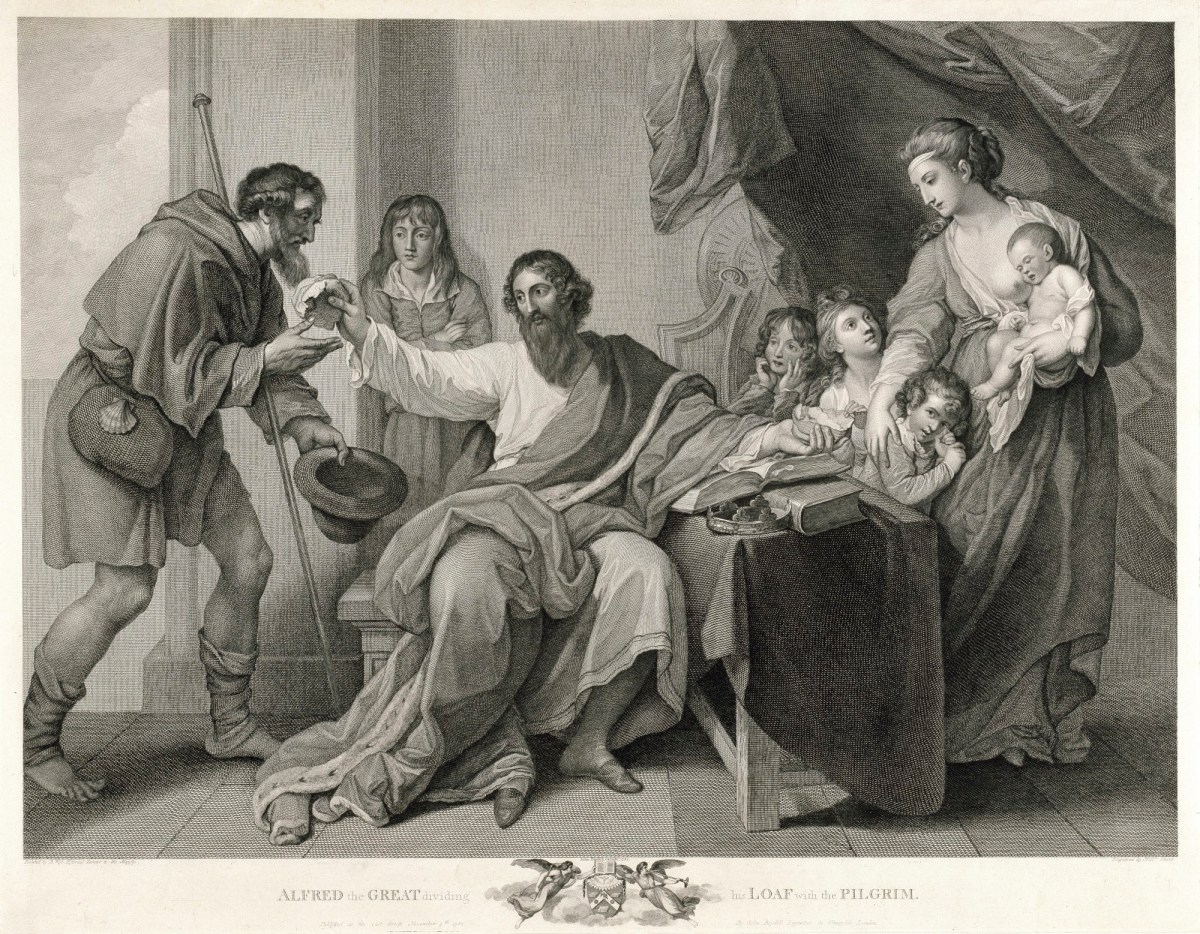 Benjamin West PRA, Alfred the Great dividing his Loaf with the Pilgrim