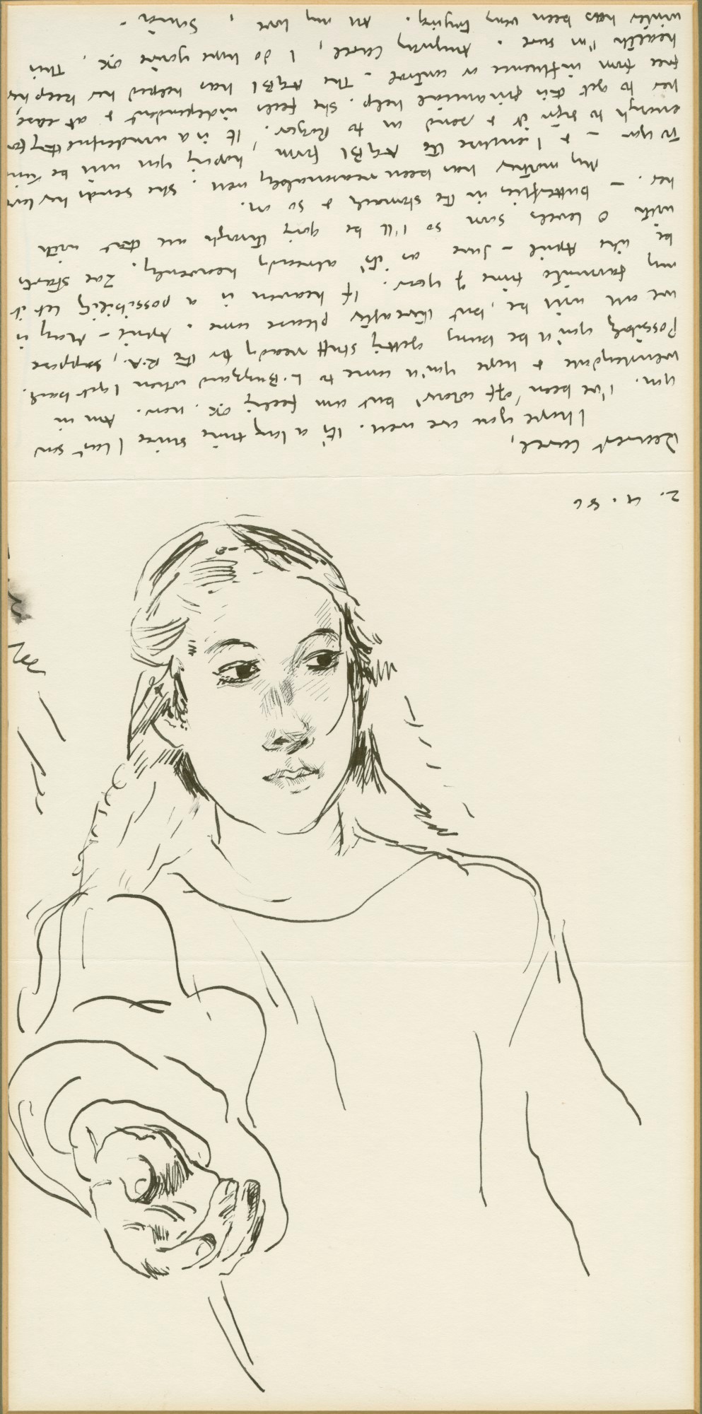 Sonia Lawson RA, Letter and sketch of Zoe