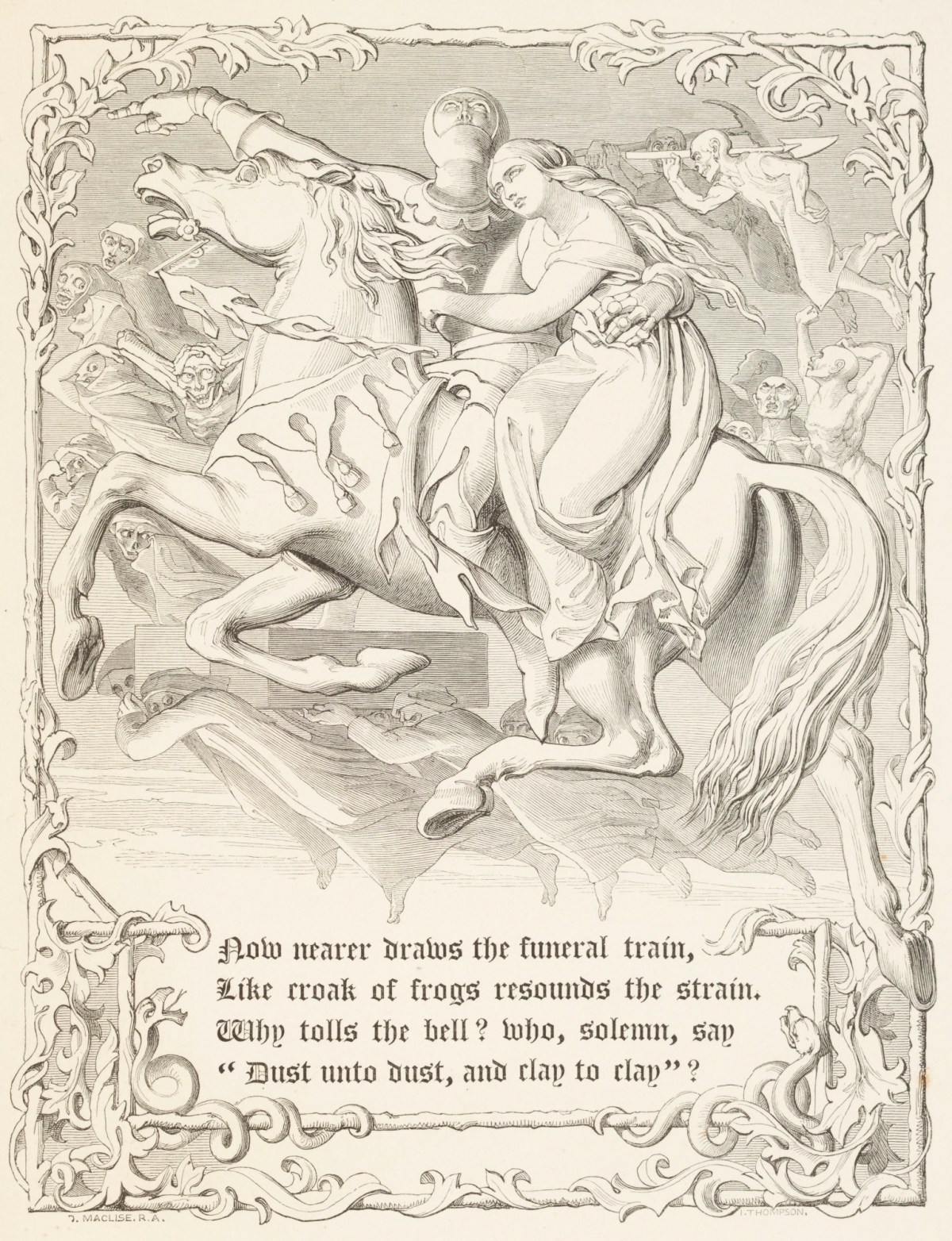 Daniel Maclise RA, 'Now nearer draws the funeral train...'