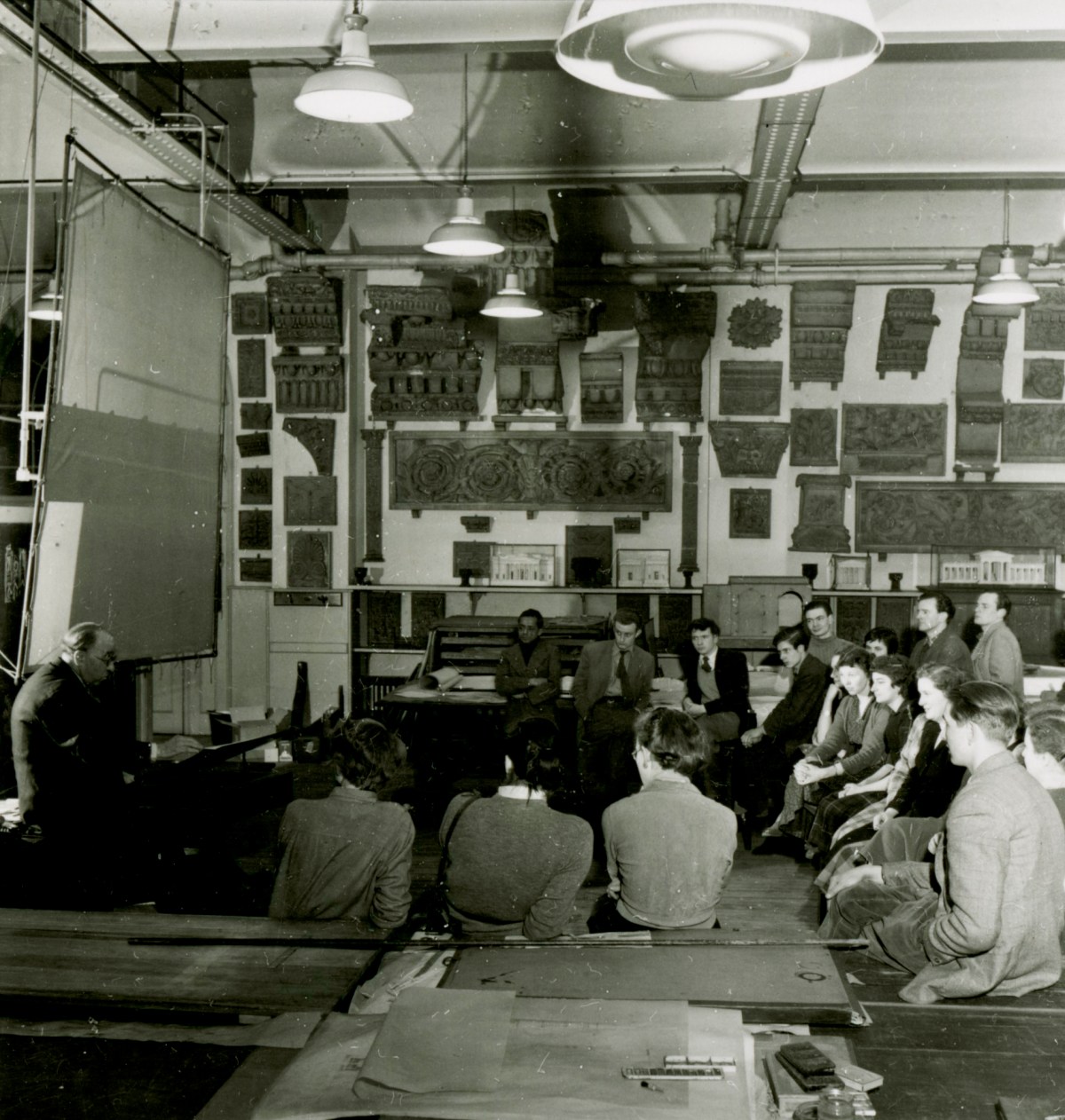 Russell Westwood, Sir Albert Richardson P.R.A. lecturing, 1953.