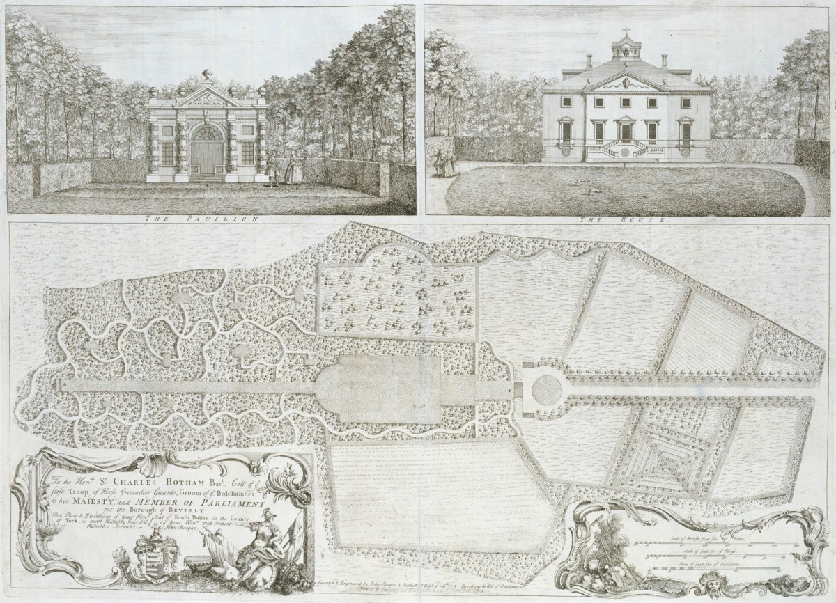 John Rocque, Plan and elevations of ... South Dalton in the County of York