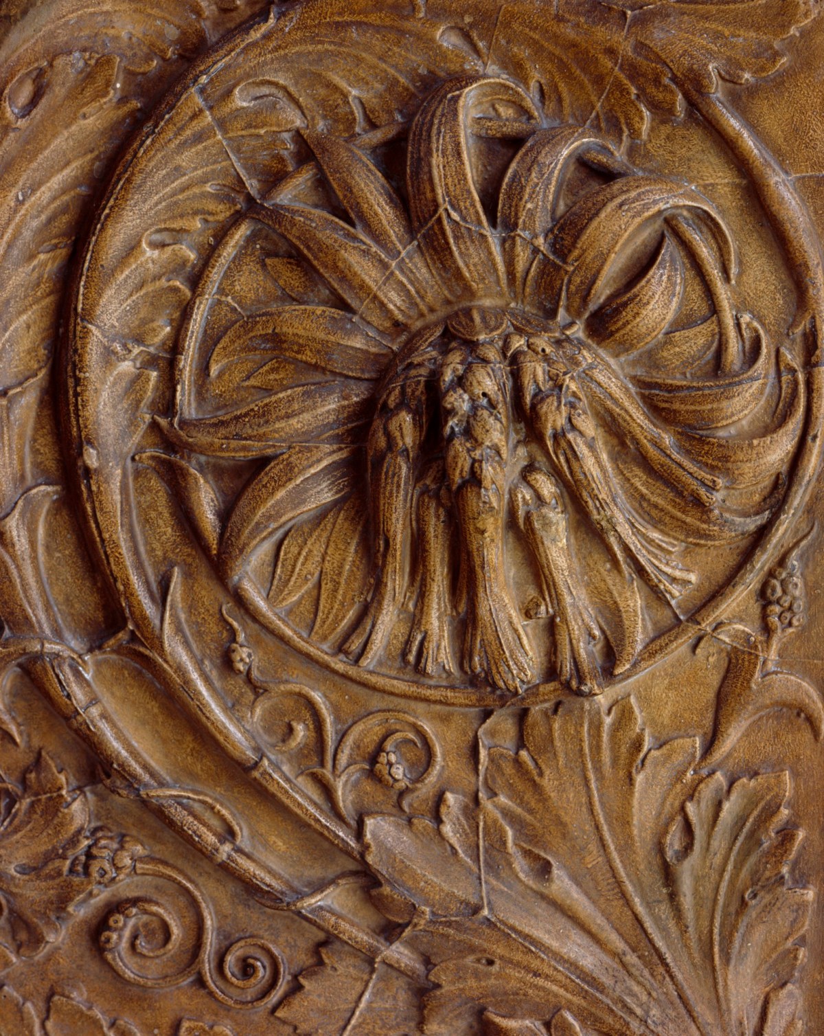 Unidentified designer, Architectural cast: relief panel decorated with scrolling foliage