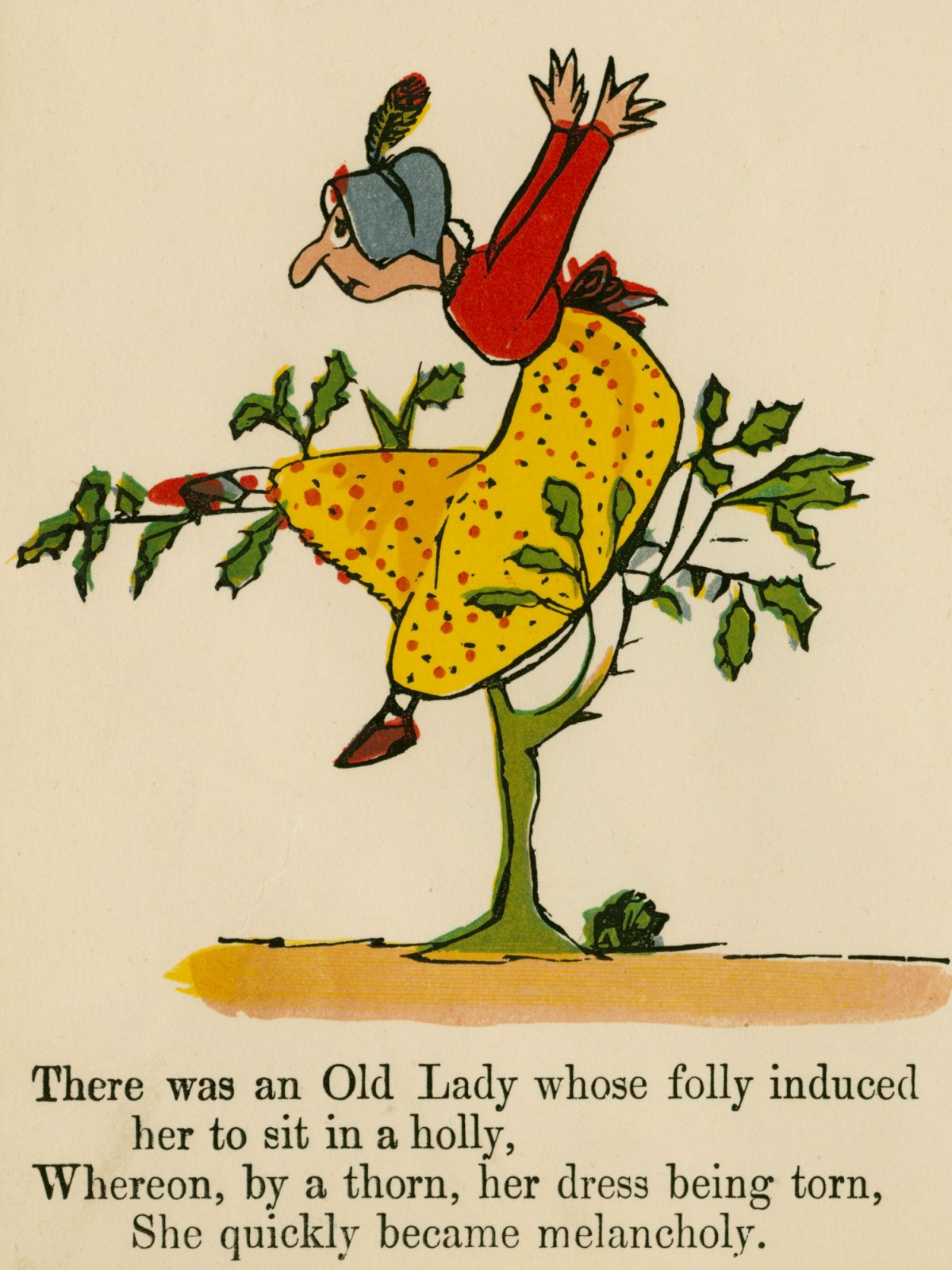 Edward Lear, 'There was an Old Lady whose folly induced her to sit in a holly ...'