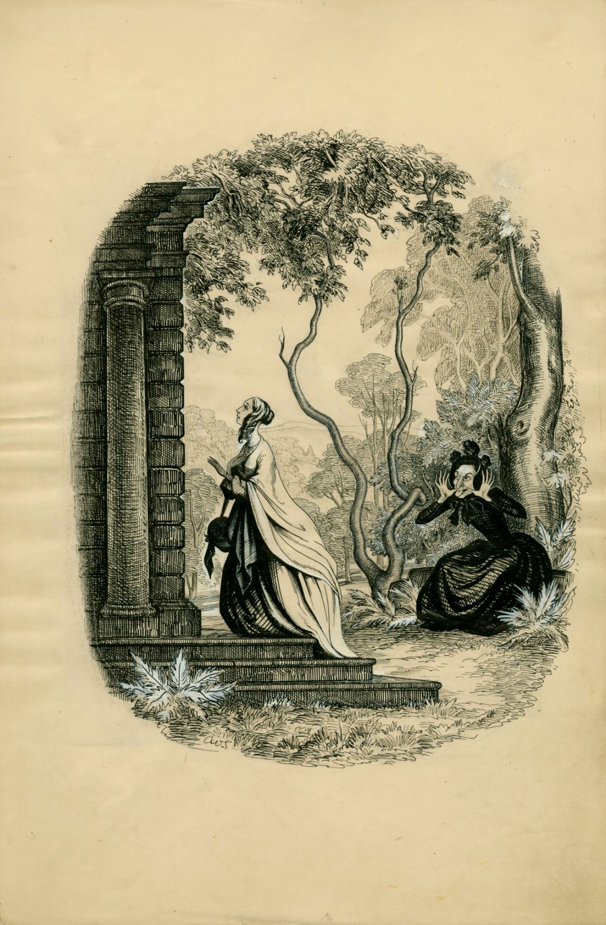 Charles W. Stewart, 'Madame was grimacing after me with a vile derisive distortion', illustration for chapter 6 of Uncle Silas