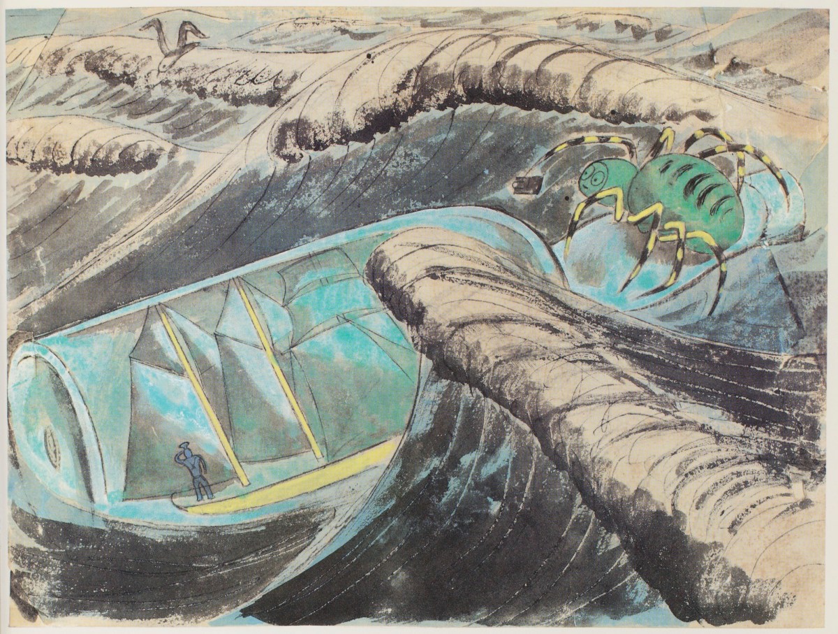 Edward Bawden RA, The Welsh Polypod climbs onto a bottle