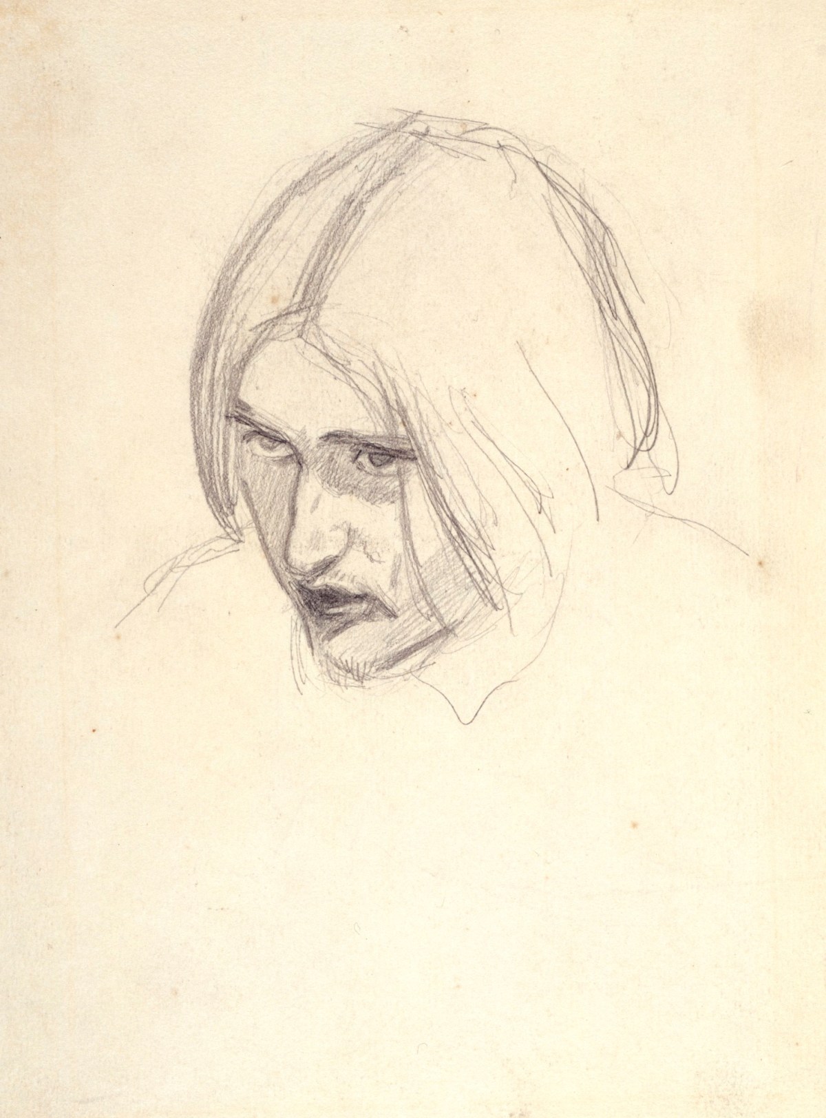 Sir John Everett Millais Bt. PRA, Arthur Hughes, portrait study for 'The Proscribed Royalist'