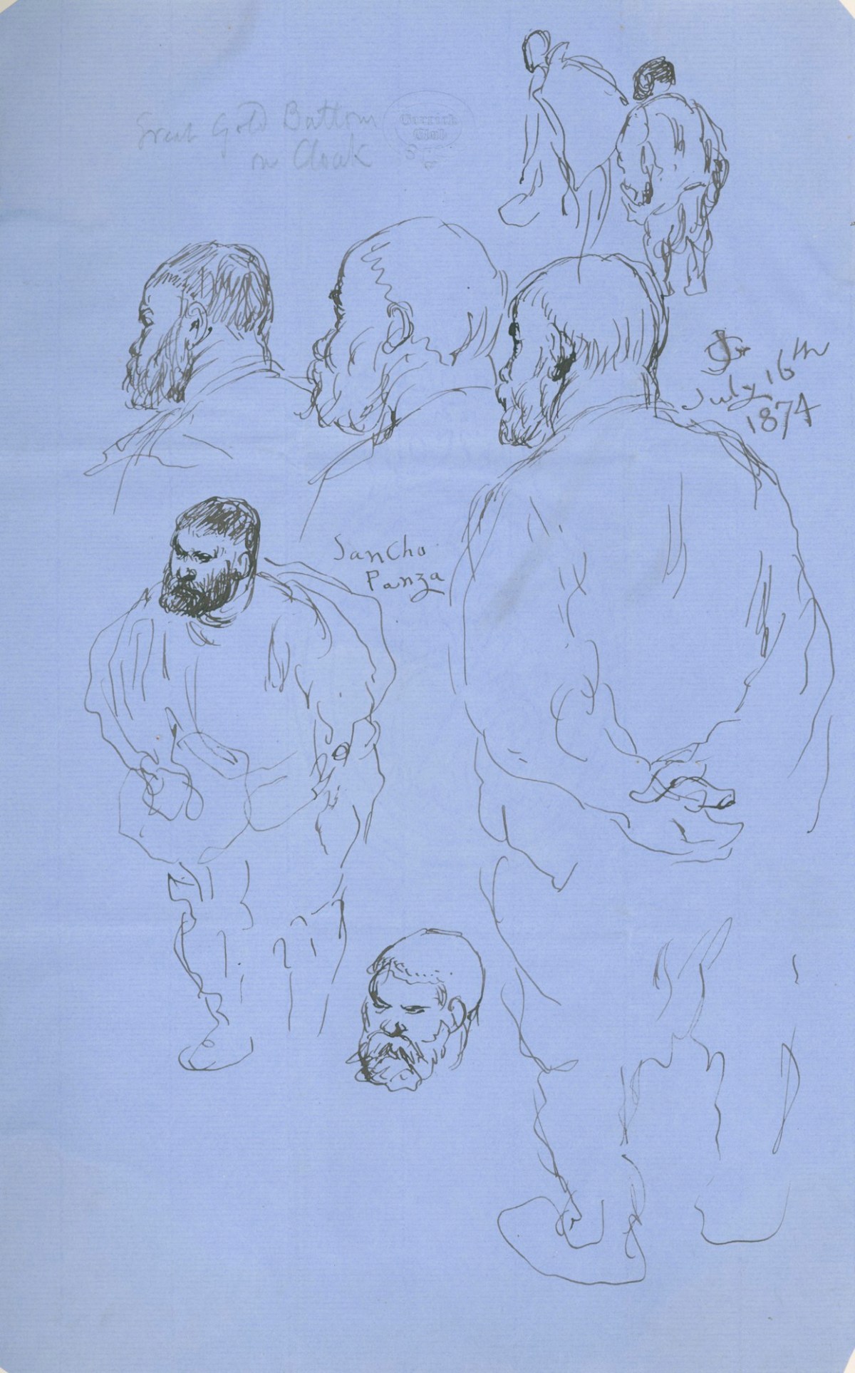 Sir John Gilbert RA, Preparatory drawings of Sancho Panza and Don Quixote
