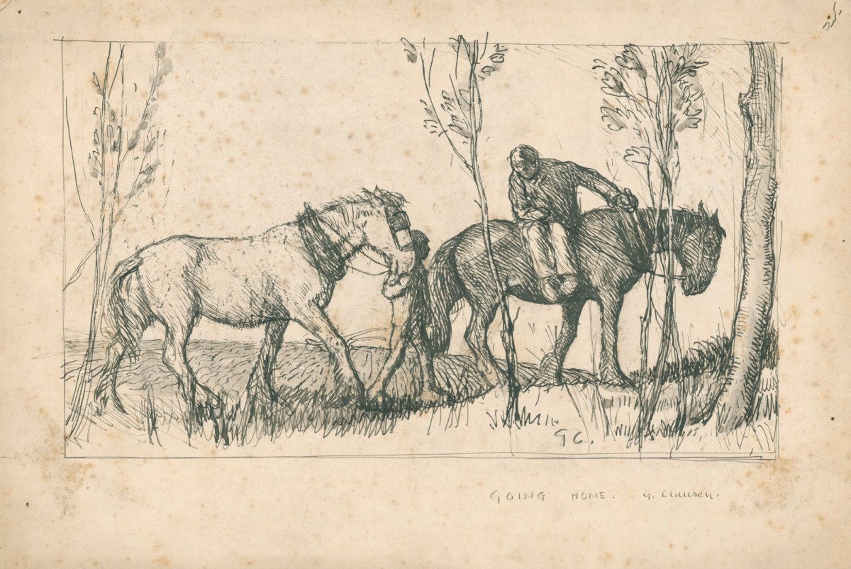 Sir George Clausen RA, Drawing after 'Going Home'