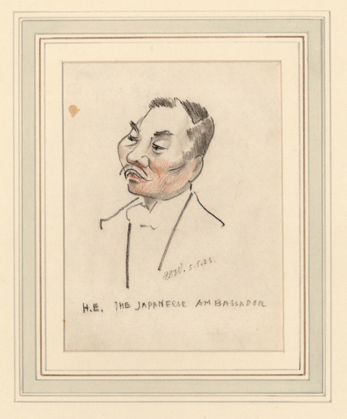 Francis Derwent Wood RA, Caricature of 'H.E. The Japanese Ambassador'