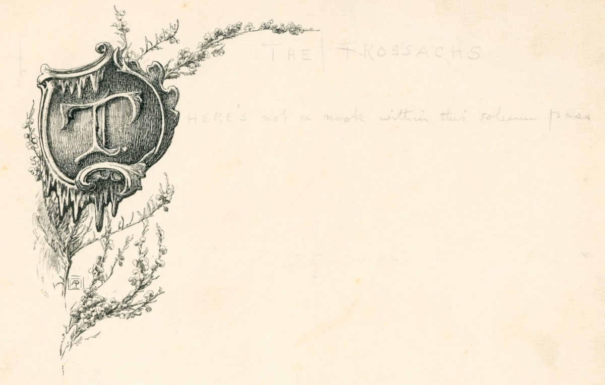Alfred Parsons RA, Decorative initial 'T' for an edition of Wordsworth's poetry