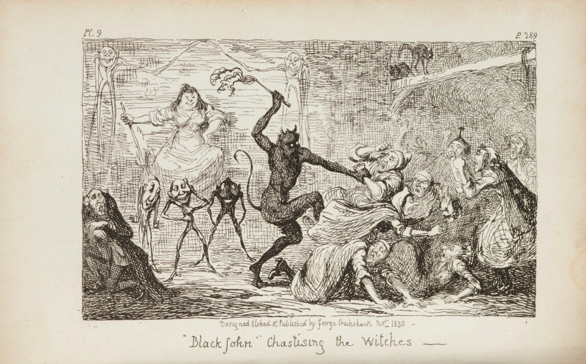 George Cruikshank, "Black John" Chastising the Witches