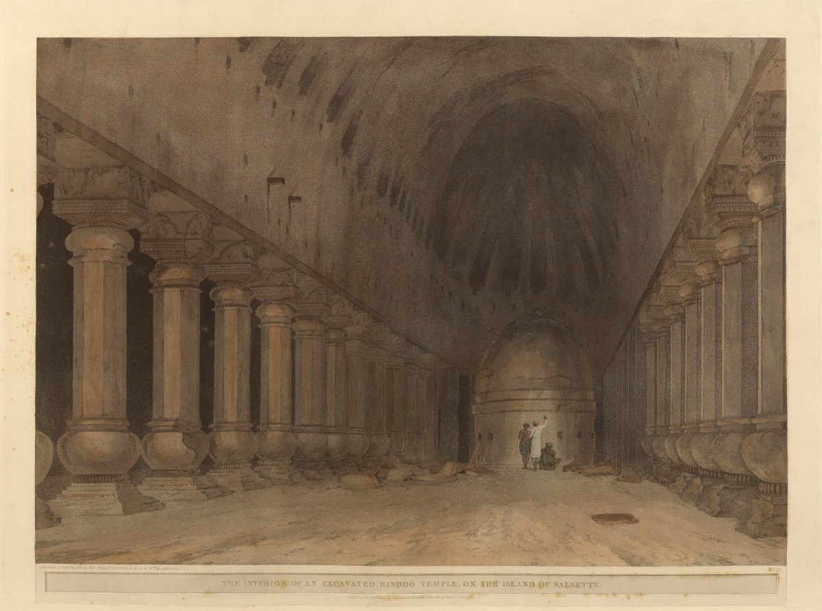 Thomas Daniell RA, The interior of an excavated temple, on the island of Salsette