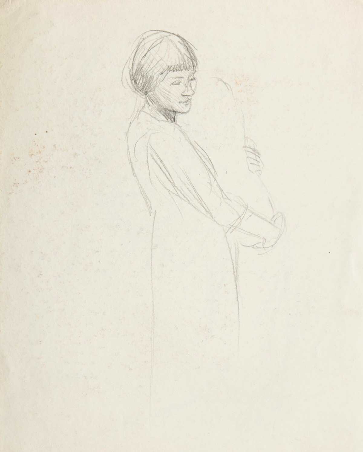 Sir George Clausen RA, Sketch of a girl with bobbed hair