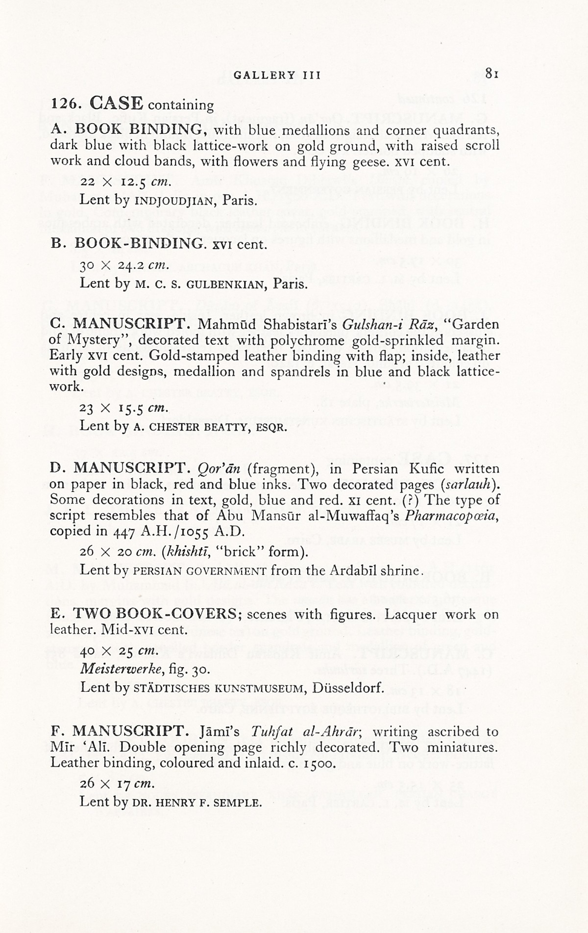 Page 109 of 1931 - International Exhibition of Persian Art