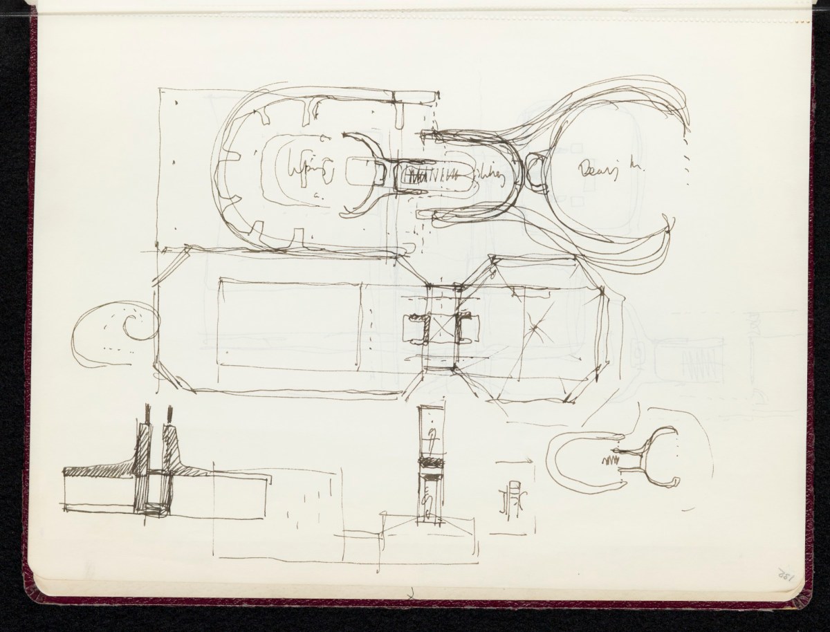 Sir Hugh Casson PRA, Sketchbook with designs and notes