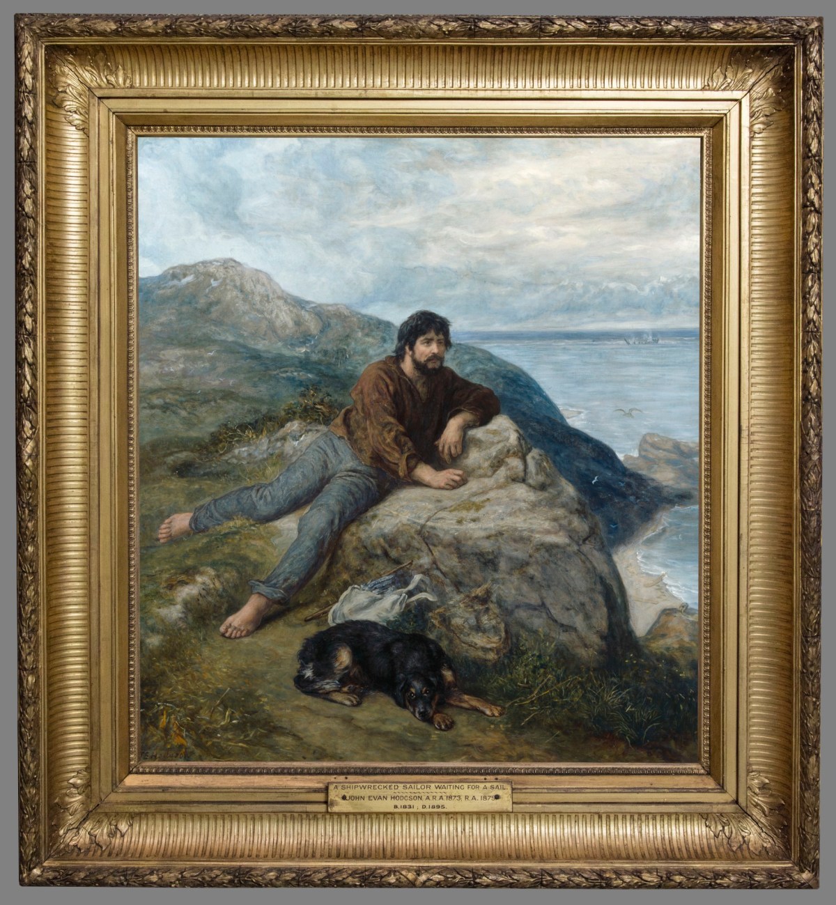 Unknown, Frame for John Evan Hodgson RA 'A Shipwrecked Sailor waiting for a Sail'