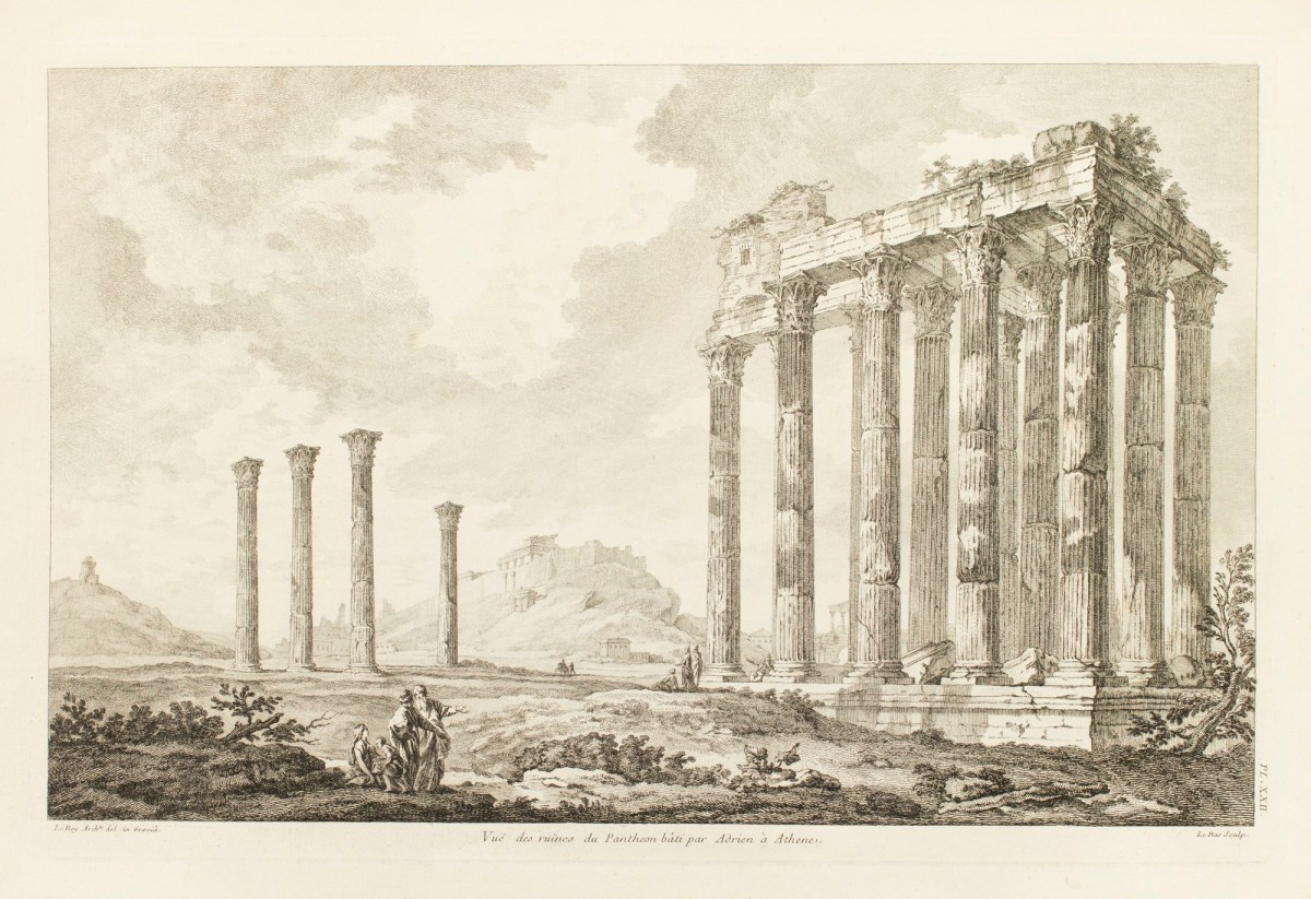 Julien-David Le Roy, View of the Pantheon ruins built by Adrien at Athens.