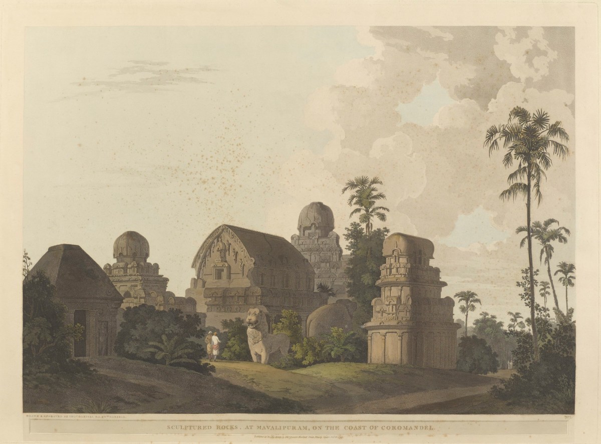 Thomas Daniell RA, Sculptured rocks, at the Mavalipuram, on the coast of Coromandel