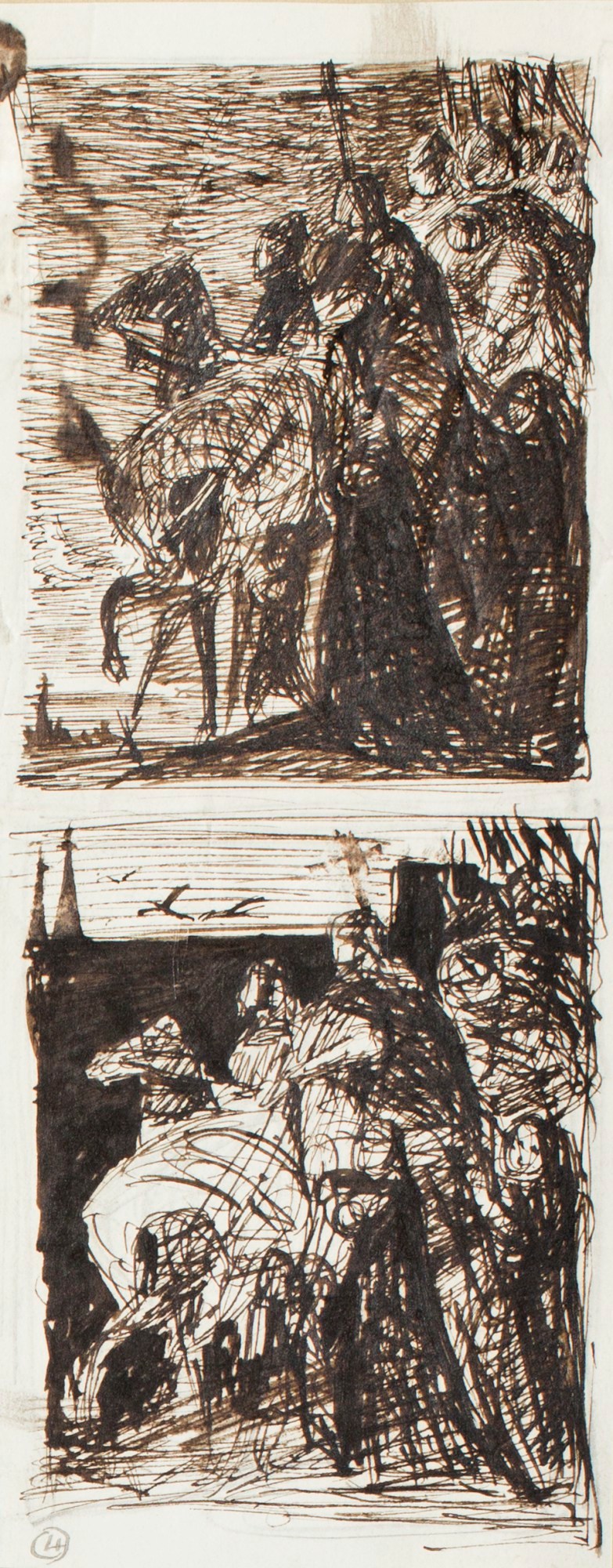 Henry Hugh Armstead RA, Two scenes with figures on horseback
