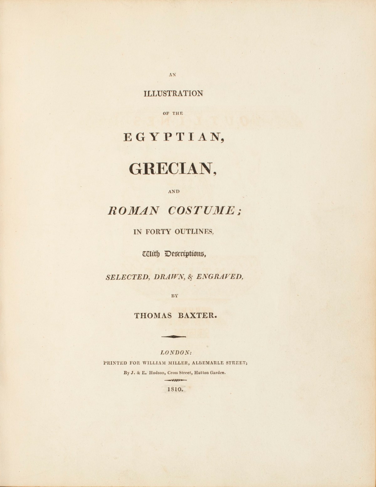 Thomas Baxter, Title-page