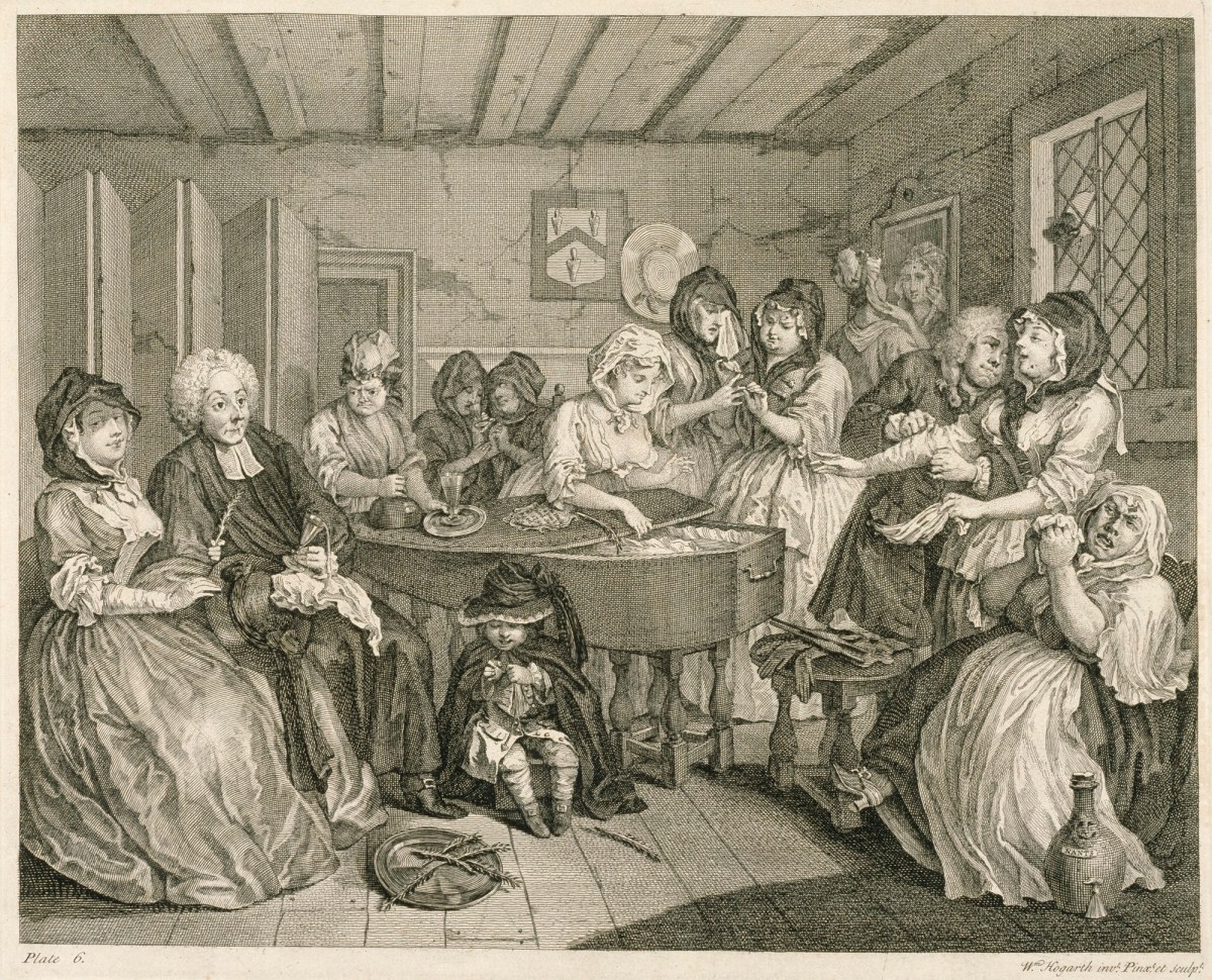 William Hogarth, A Harlot's Progress Plate 6