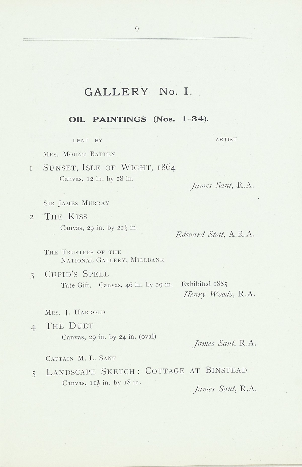 Page 11 of 1922 - Exhibition of Works by recently deceased Members of the Royal Academy