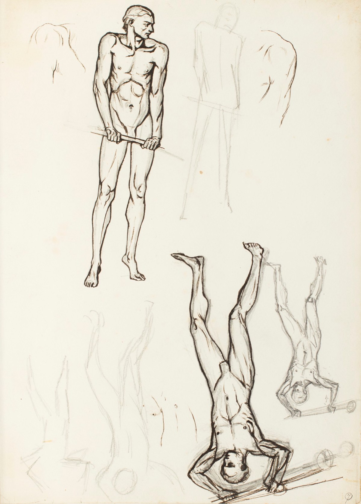 Henry Hugh Armstead RA, Drawings of standing male figures, for the Albert Hall frieze