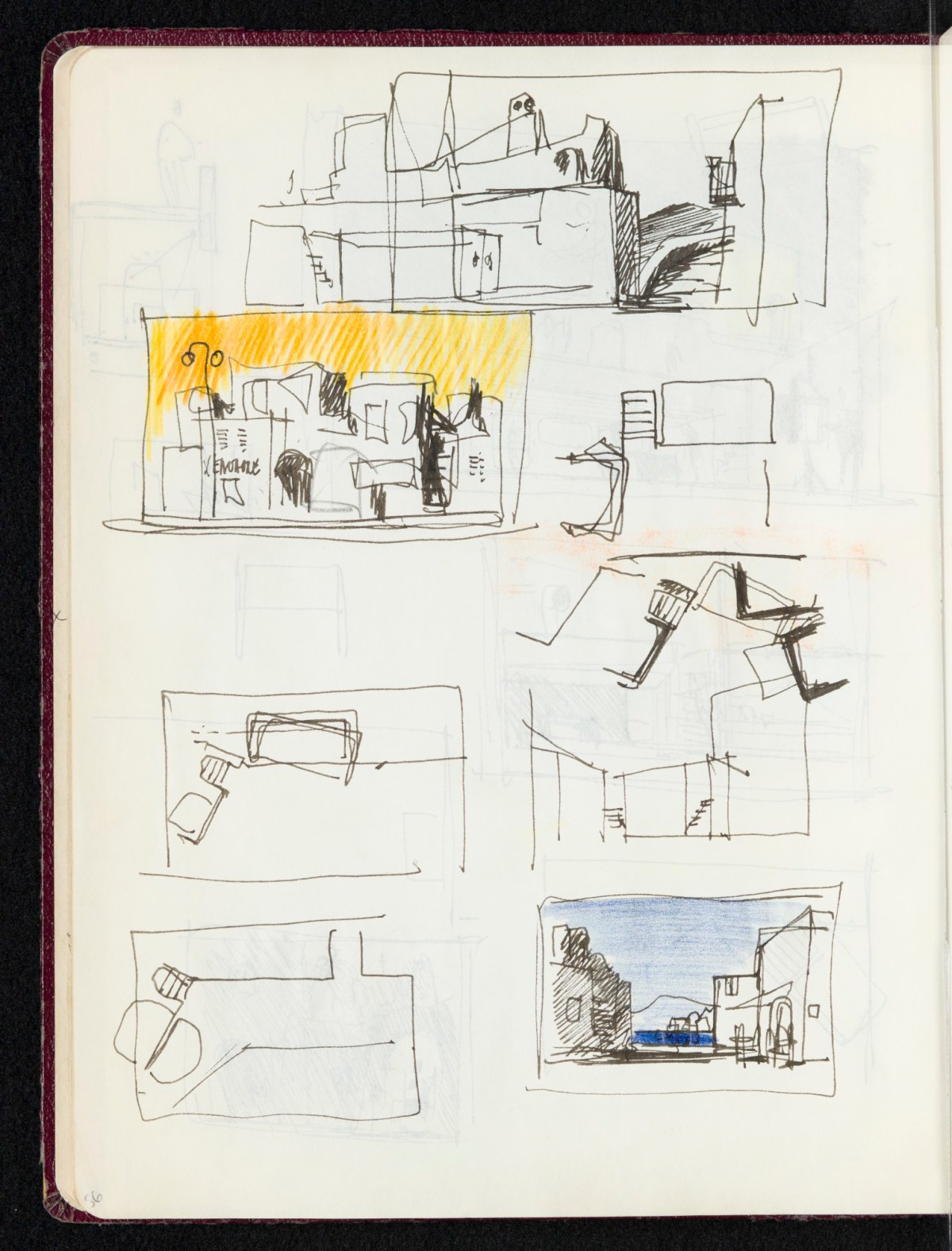 Sir Hugh Casson PRA, Sketchbook with designs and notes