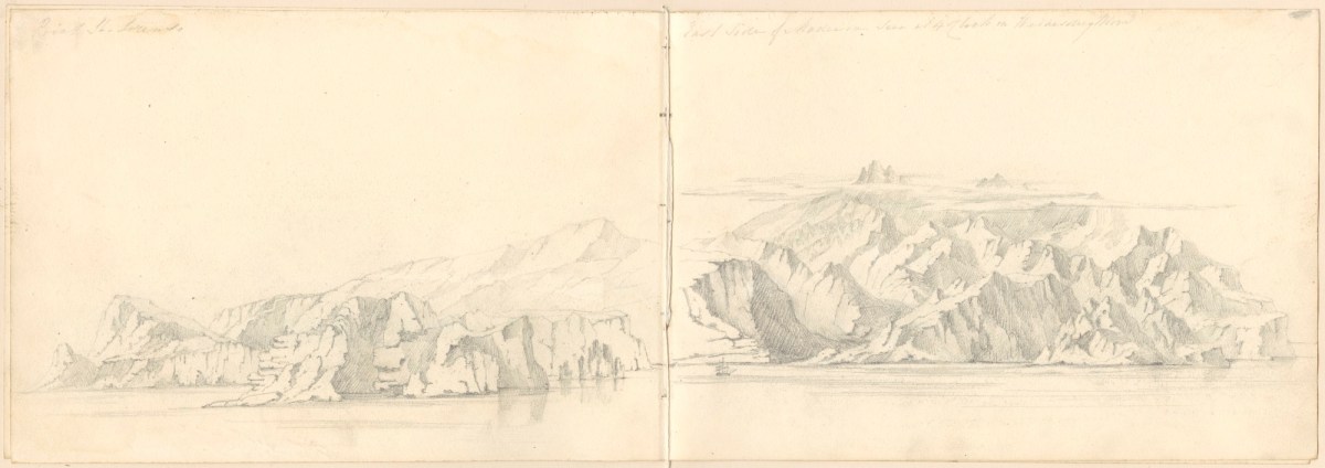 Oriana Georgiana Reinagle, Four pages of a travel sketchbook