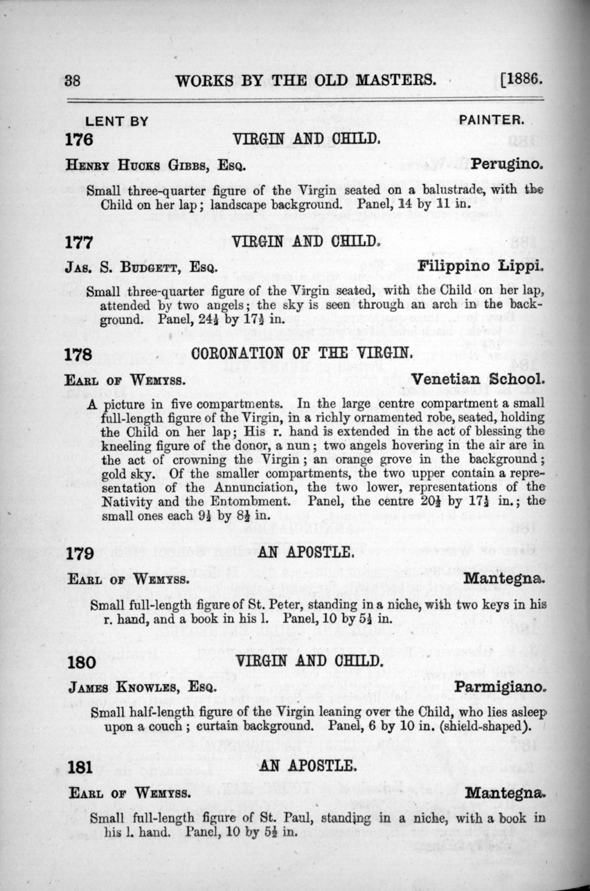 Page 38 of 1886 - Old Masters, deceased masters of the British School, Joseph Wright of Derby ARA and J.M.W. Turner RA