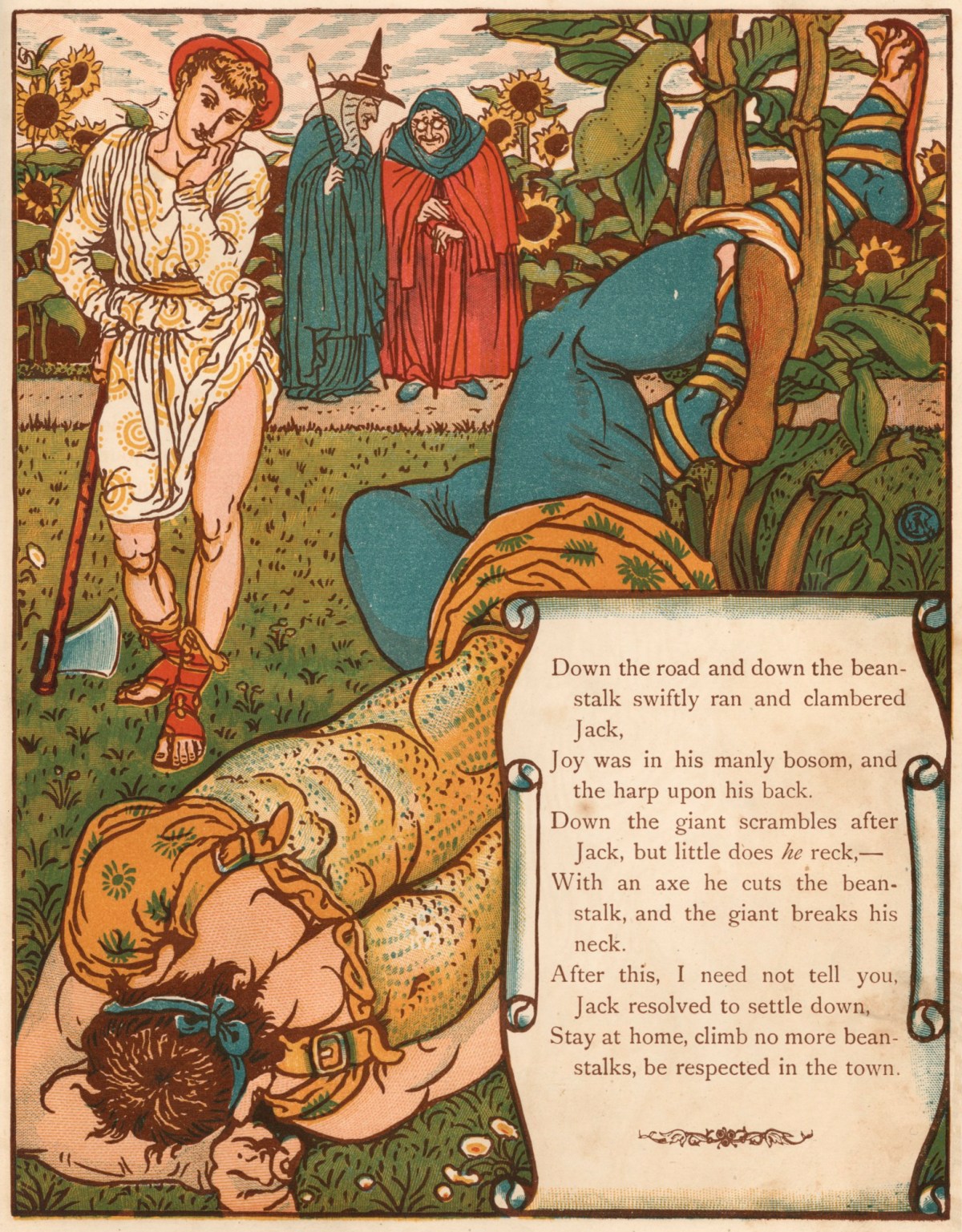 Walter Crane, 'The giant breaks his neck'