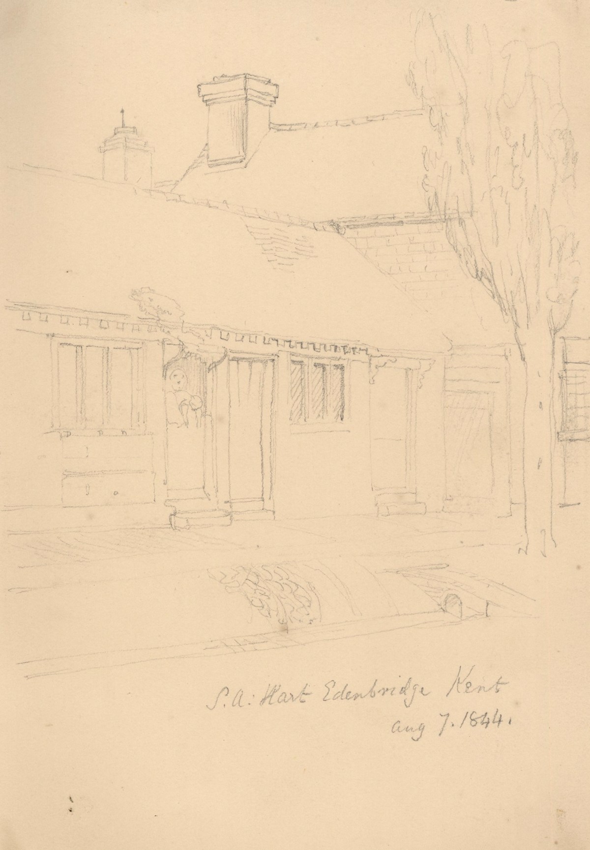 Solomon Alexander Hart RA, Exterior view of a cottage at Edenbridge, Kent