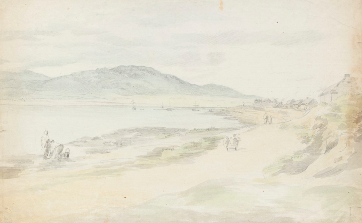 Philip Reinagle RA, Sketch of a landscape with a river