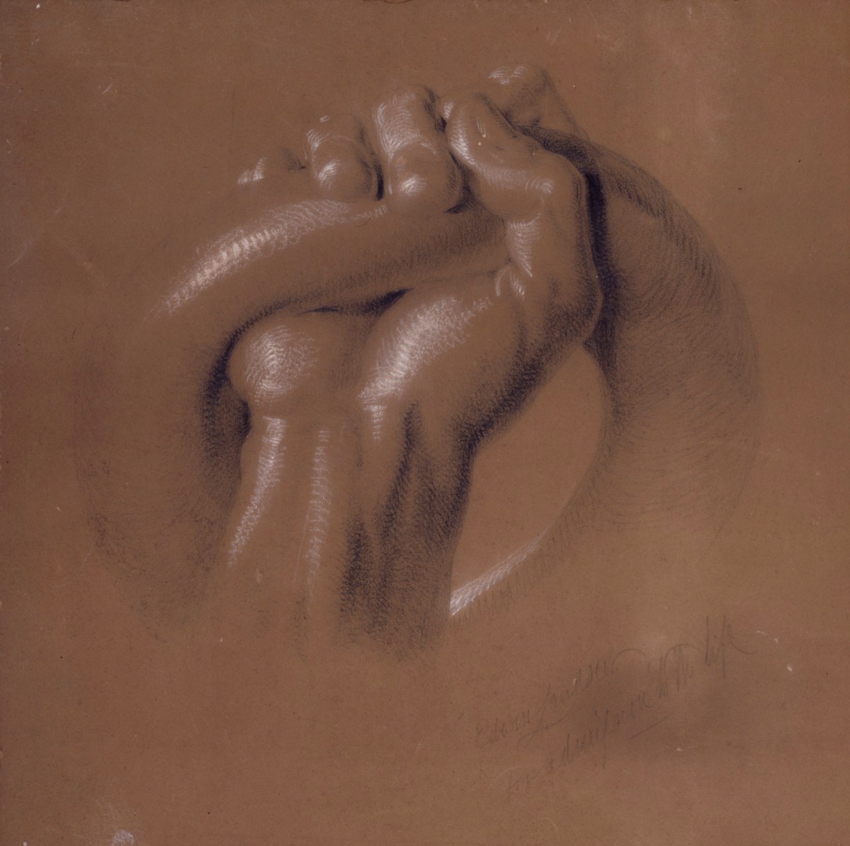 Sir Edwin Landseer RA, Chalk study of the hand of Laocoön