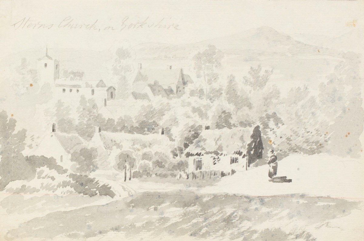 Philip Reinagle RA, Drawing of a house in a rural setting