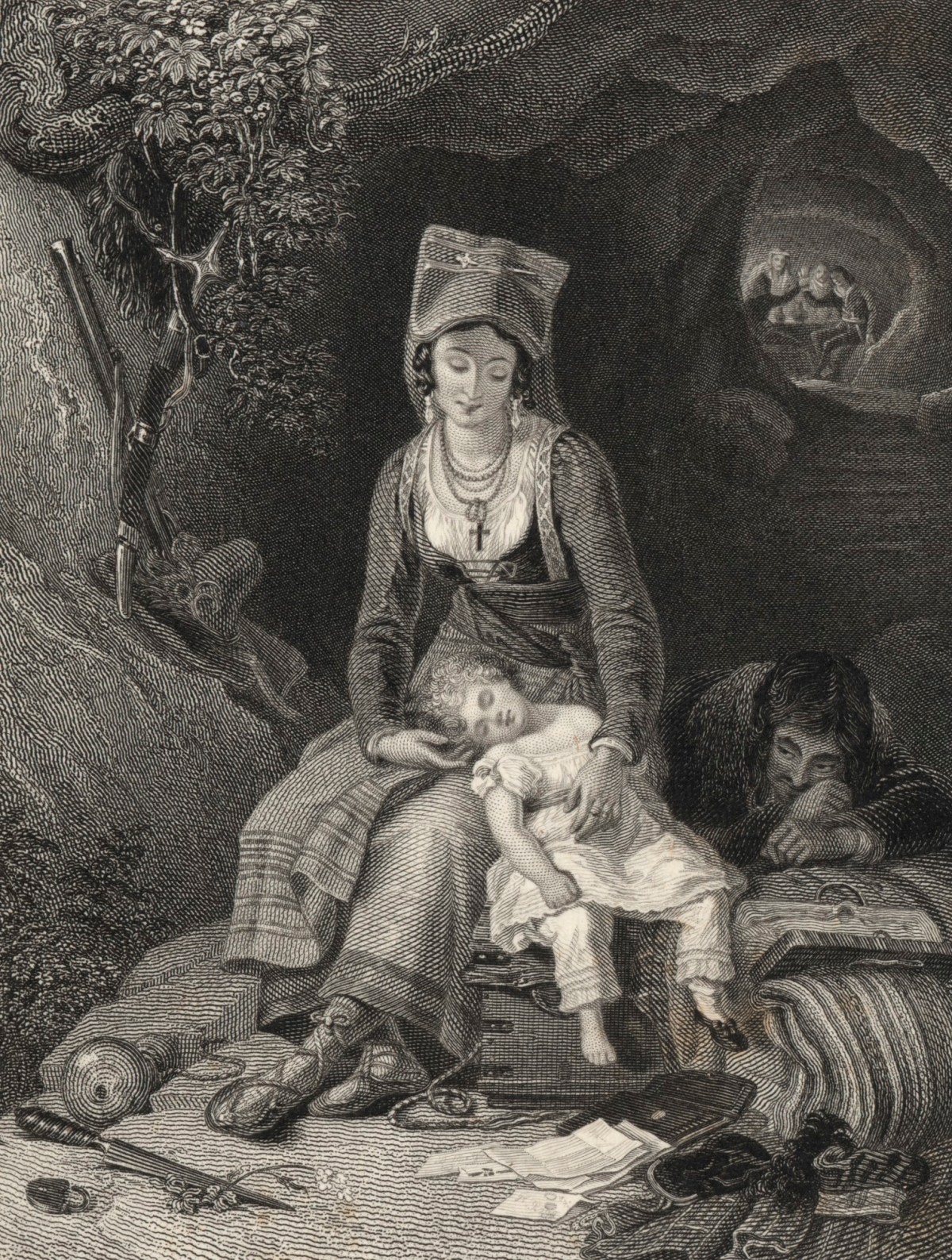 Thomas Uwins RA, The Brigand's Cave