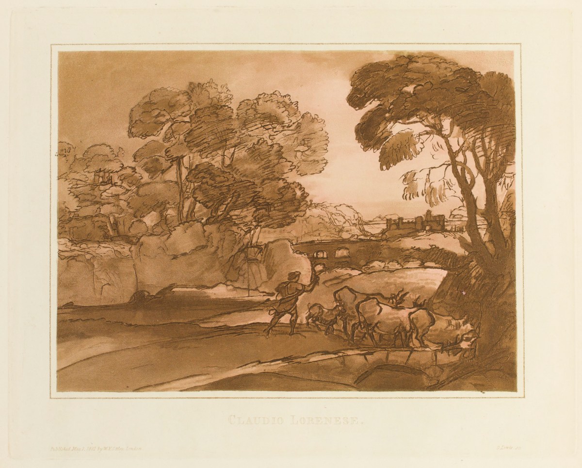 George Robert Lewis, 'A design for a landscape' after a drawing attributed to Claude Lorrain