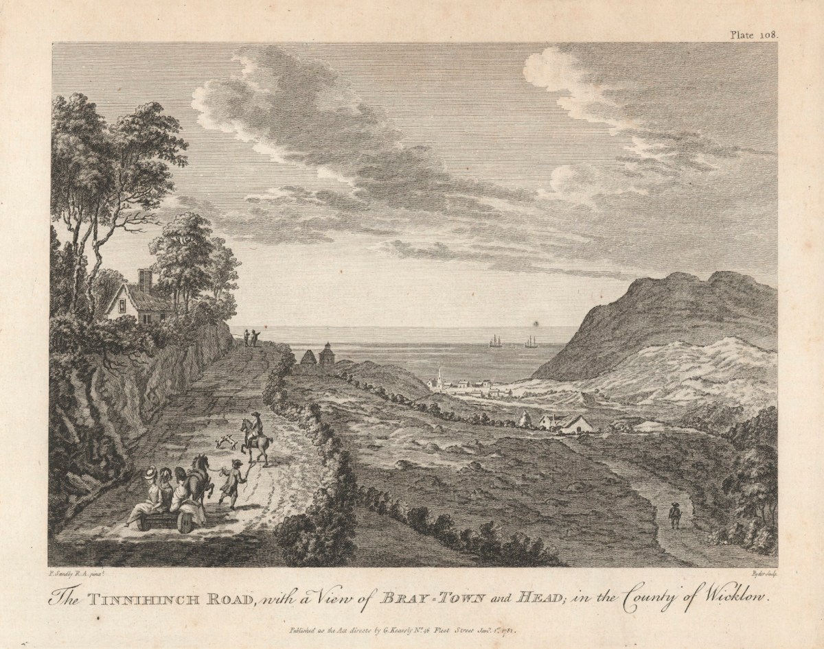 Paul Sandby RA, The Tinnihinch Road, with a view of Bray-Town, Co. Wicklow