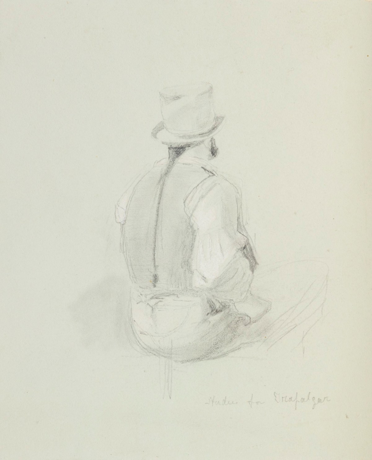 Clarkson Stanfield RA, A seated man viewed from the back, possibly for' The Battleof Trafalgar'