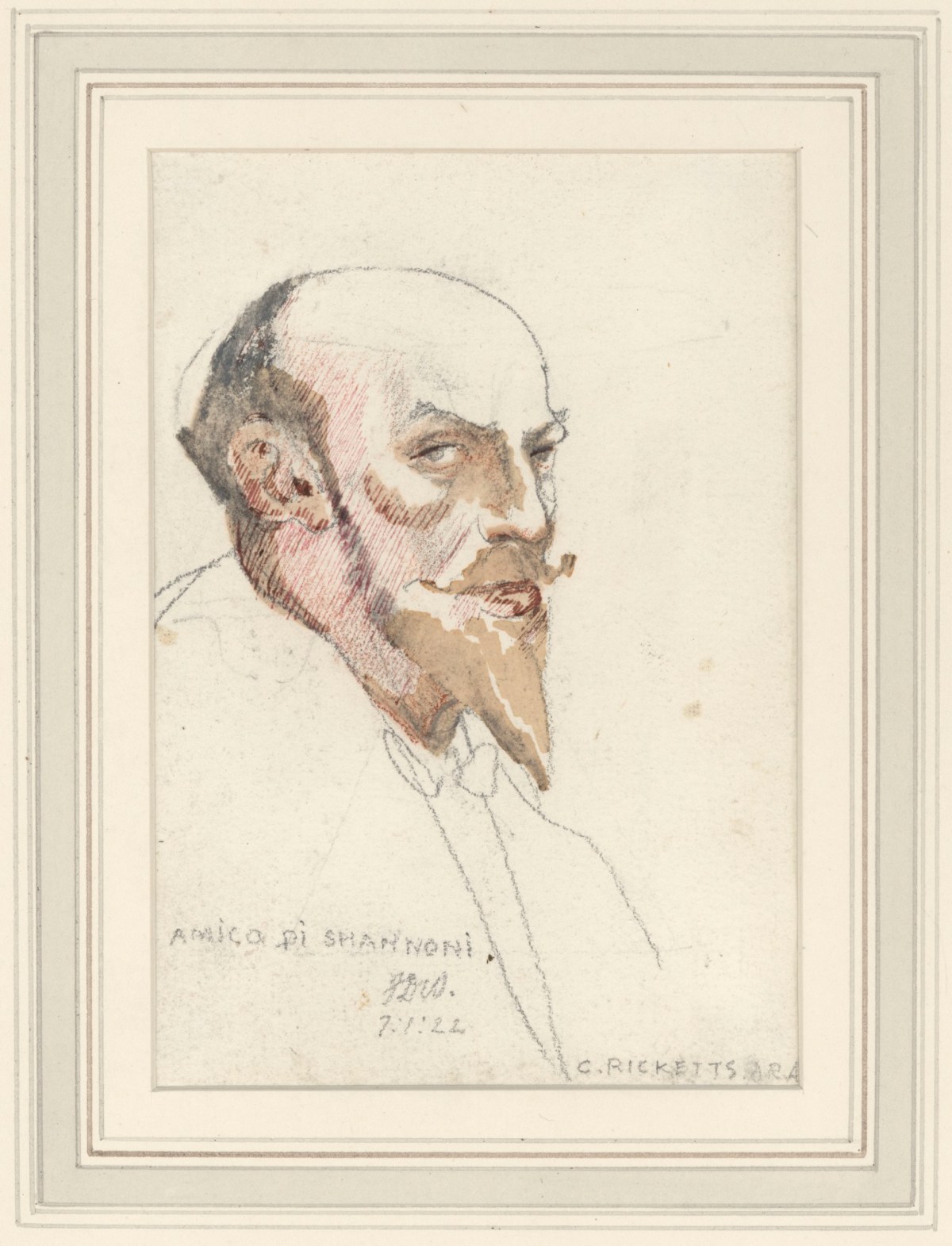Francis Derwent Wood RA, Caricature of Charles Ricketts, A.R.A.