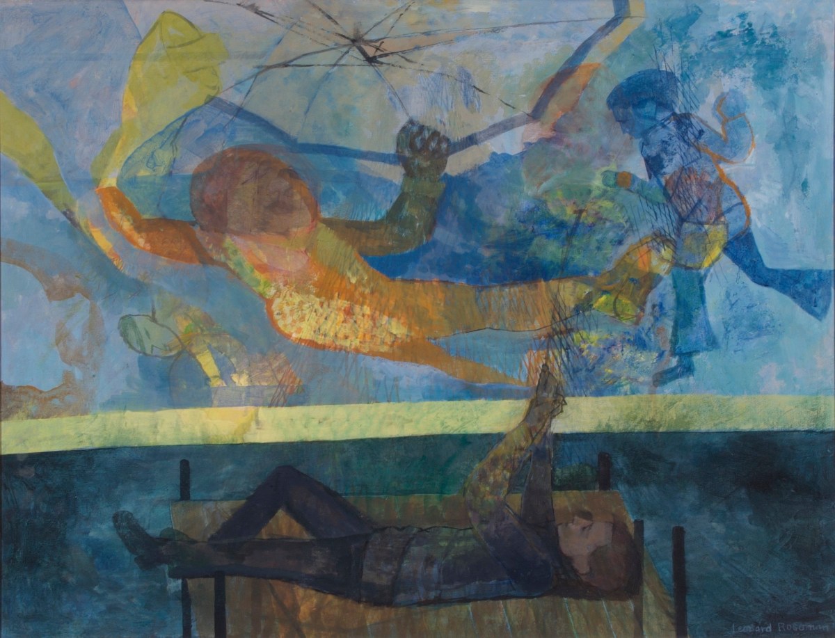 Leonard Rosoman RA, Portrait of the Artist painting the Ceiling