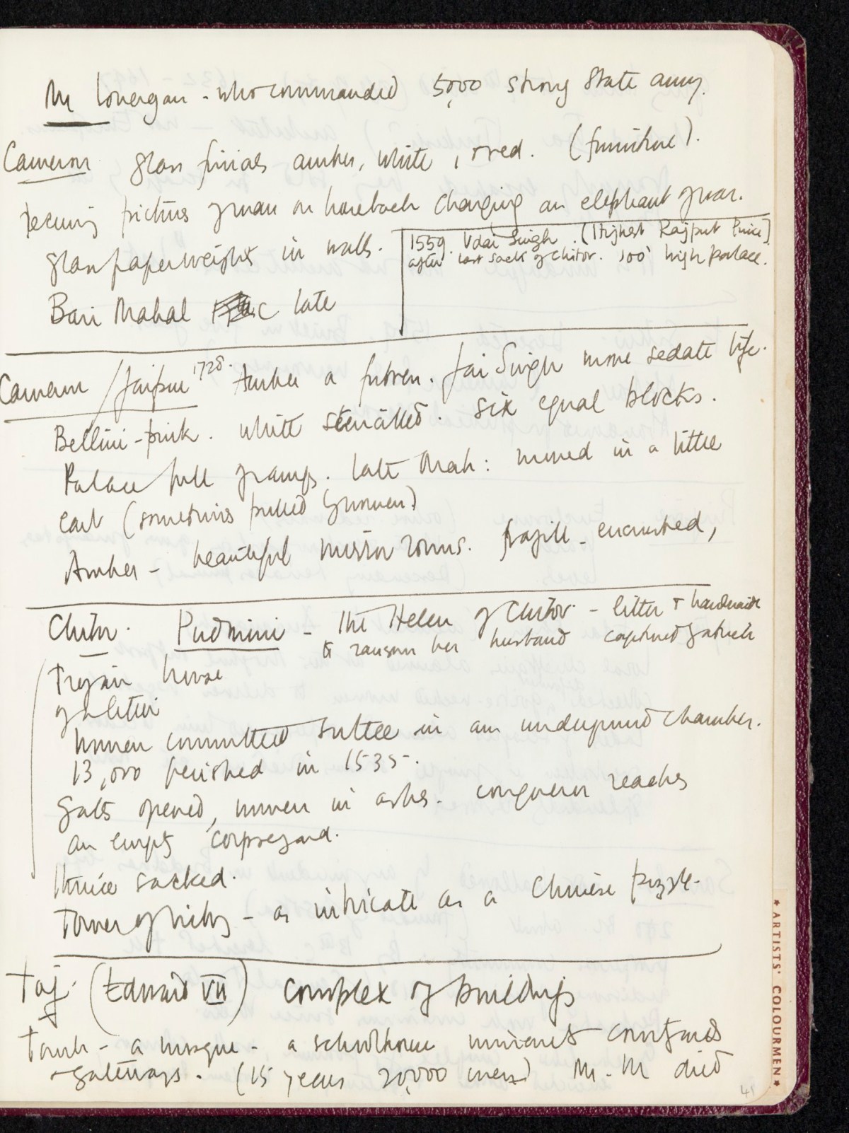 Sir Hugh Casson PRA, Sketchbook with designs and notes