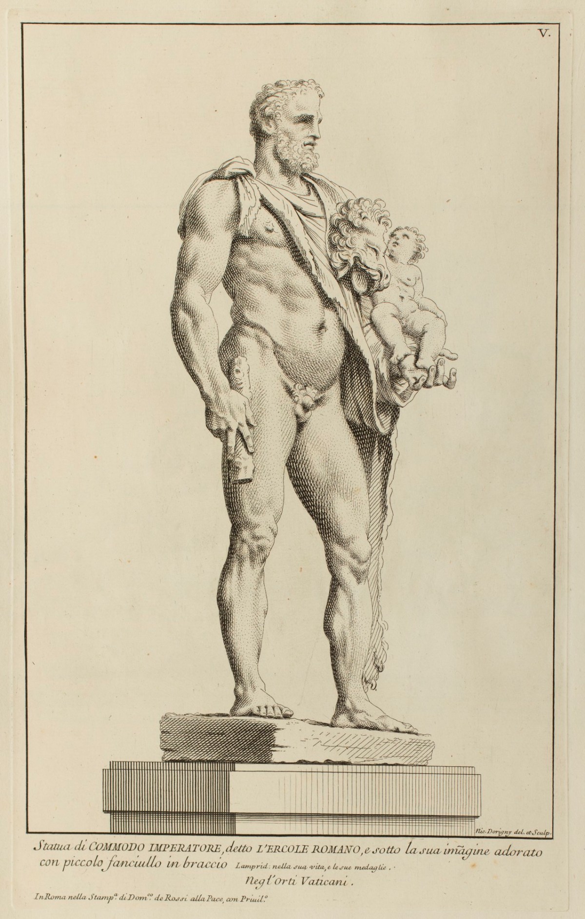 Sir Nicolas Dorigny, Heracles with infant Telephos (kown as Commodo Imperatore, or Ercole Romano)