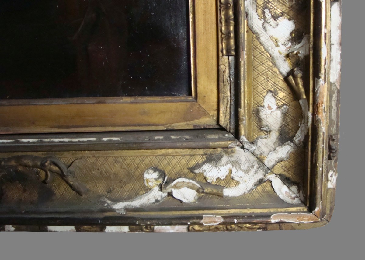 Unknown, Frame for Edward Matthew Ward RA 'Elizabeth Woodville in her Sanctuary, Westminster after the abstraction of her eldest Son, the Prince of Wales, by his Uncle Richard Crookback'