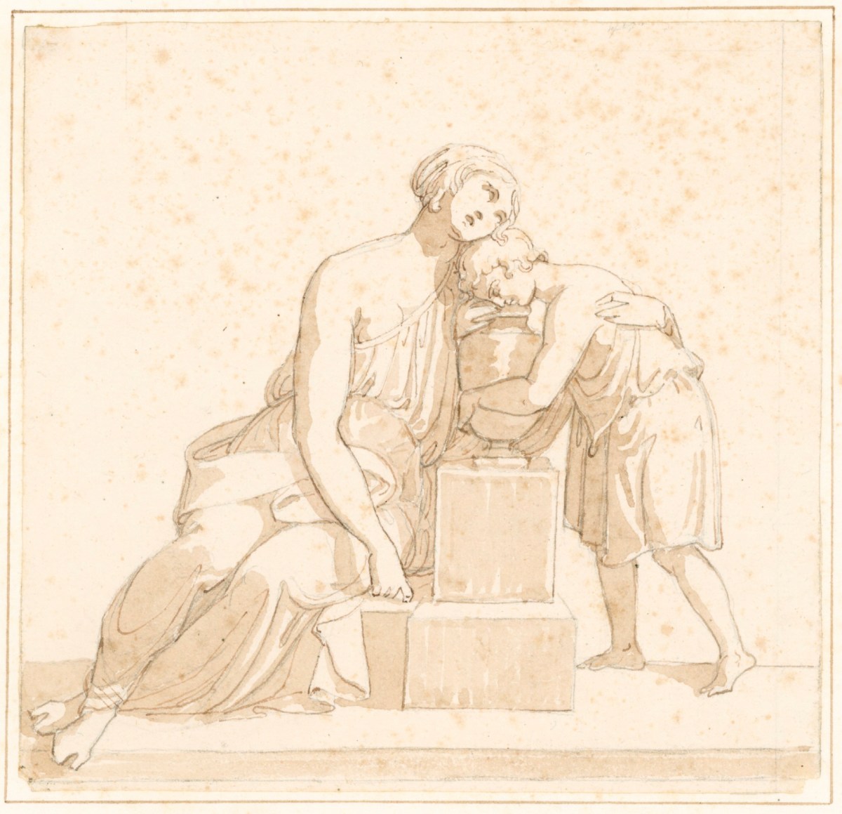 John Gibson RA, Woman and child with an urn
